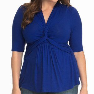 Kiyonna Kaycee Twist Top Cobalt Blue 1x